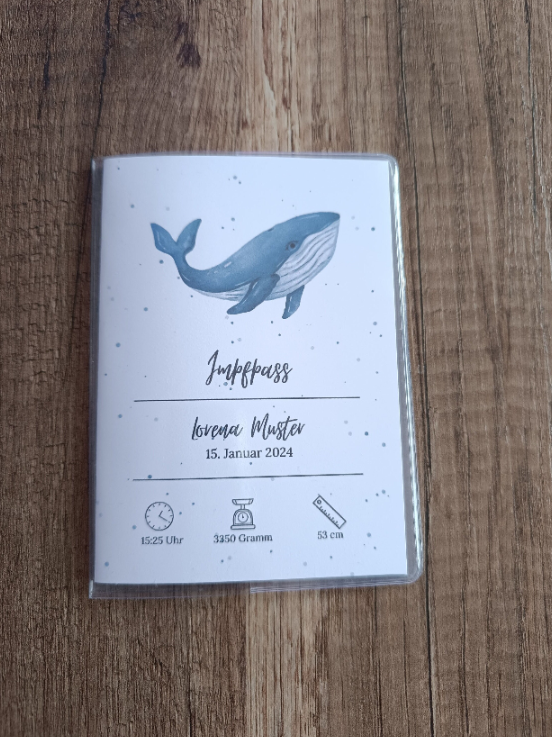 Untersuchungsheft Hülle und Impfpass Hülle personalisiert mit Namen | mit Innenfächer | Hochwertige Hülle für Untersuchungsheft und Impfpass