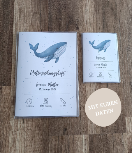 Untersuchungsheft Hülle und Impfpass Hülle personalisiert mit Namen | mit Innenfächer | Hochwertige Hülle für Untersuchungsheft und Impfpass