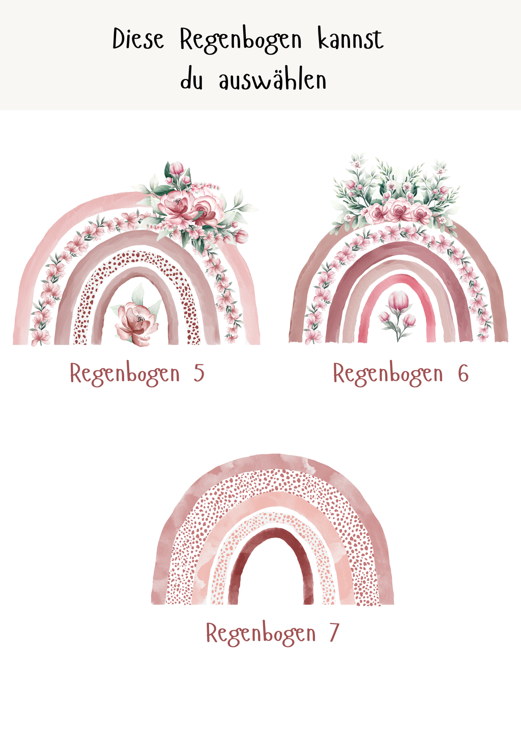 Personalisiertes Meilensteinposter zum ersten Geburtstag mit Regenbogen als PDF Datei, ausgedruckt A4 oder mit Premium Bilderrahmen