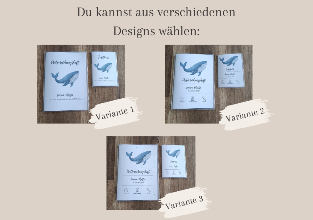 Untersuchungsheft Hülle und Impfpass Hülle personalisiert mit Namen | mit Innenfächer | Hochwertige Hülle für Untersuchungsheft und Impfpass