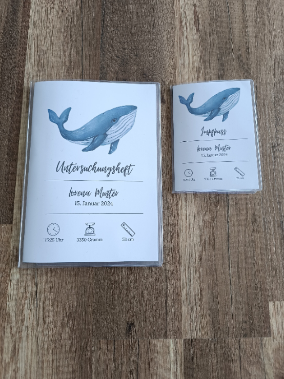 Untersuchungsheft Hülle und Impfpass Hülle personalisiert mit Namen | mit Innenfächer | Hochwertige Hülle für Untersuchungsheft und Impfpass