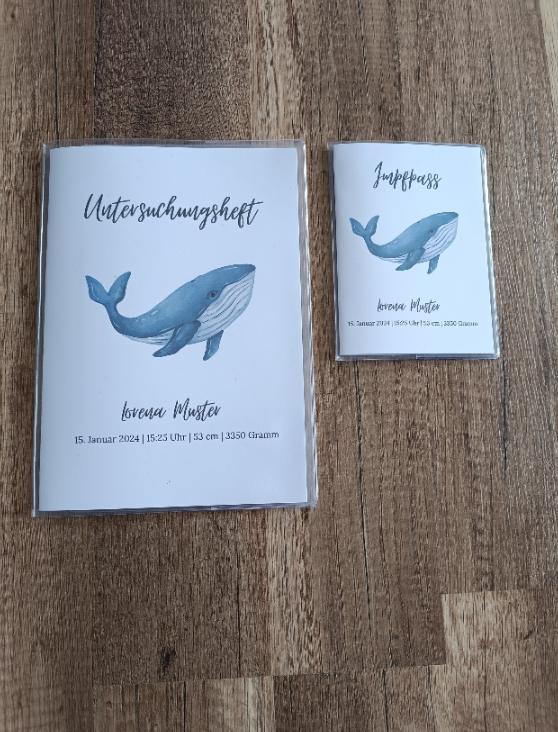 Untersuchungsheft Hülle und Impfpass Hülle personalisiert mit Namen | mit Innenfächer | Hochwertige Hülle für Untersuchungsheft und Impfpass